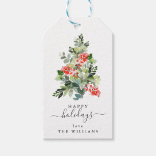 Personalisiertes Script Happy Holidays Weihnachtsb Geschenkanhänger