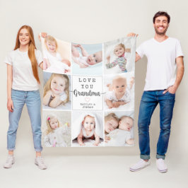 Personalisiertes Script Liebe You Oma 8 Foto Fleecedecke