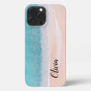 Personalisiertes Script Ocean Beach iPhone Case 13 Pro Max Hülle