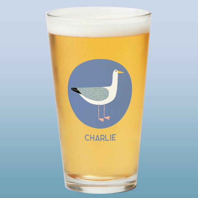 Personalisiertes Seagull-Bierglas Glas (Personalized name seagull beer glass)