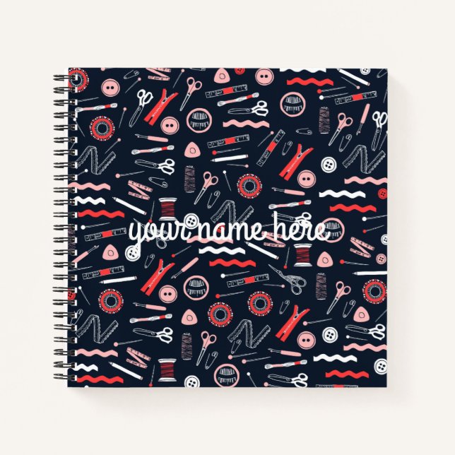 Personalisiertes Seamress-Notebook Notizbuch (Vorderseite)