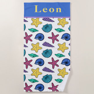 Personalisiertes Seashell Beach Handtuch