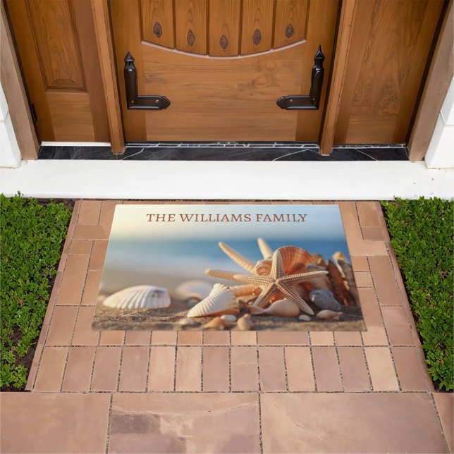 Personalisiertes Seashells Muster Doormat Fußmatte (Außenbereich)