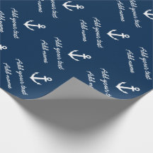 Personalisiertes Seemarineanker-Verpackungspapier