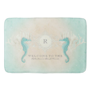 Personalisiertes Seepferd Ocean Sand Beach Badematte