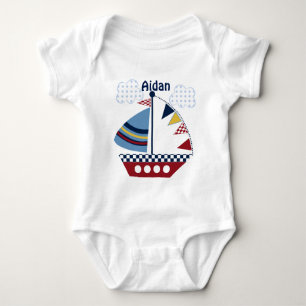 Personalisiertes "Segel weg/nautisch/Boot/Baby-Shi Baby Strampler