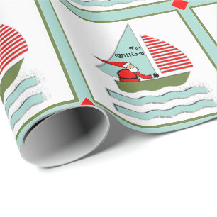 Personalisiertes Segel-Weihnachtsgeschenk Geschenkpapier