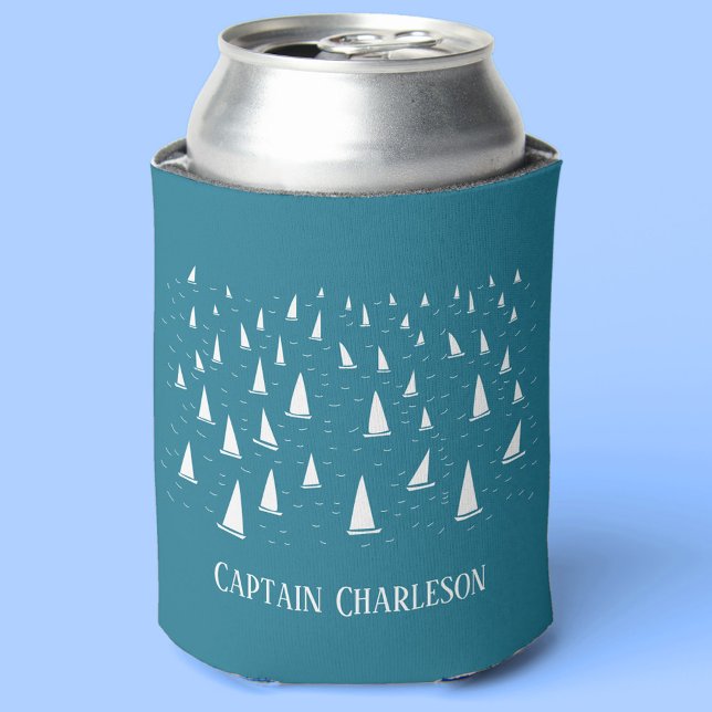Personalisiertes Segelboot Dosenkühler (Sailing Boat nautical funny personalized captain name can cooler)