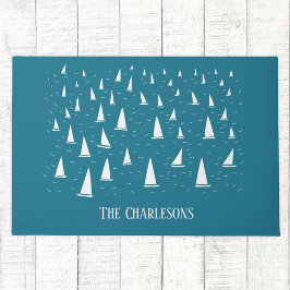 Personalisiertes Segelboot Fußmatte