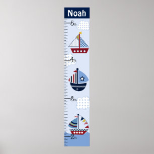 Personalisiertes Segelboot/nautische/Bootwachstums Poster