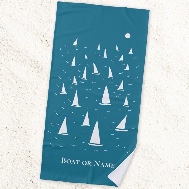 Personalisiertes Segelboot Strandtuch (Sailing boat personalized beach towel)