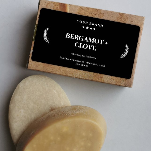 Personalisiertes Seifenetikett Schwarzer Hintergru (Von Creator hochgeladen)