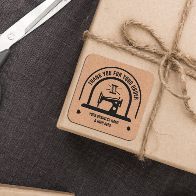 Personalisiertes SEWING-Papier Quadratischer Aufkleber (#zazzlemade #craftpaper #sewingsticker #tailorsticker )