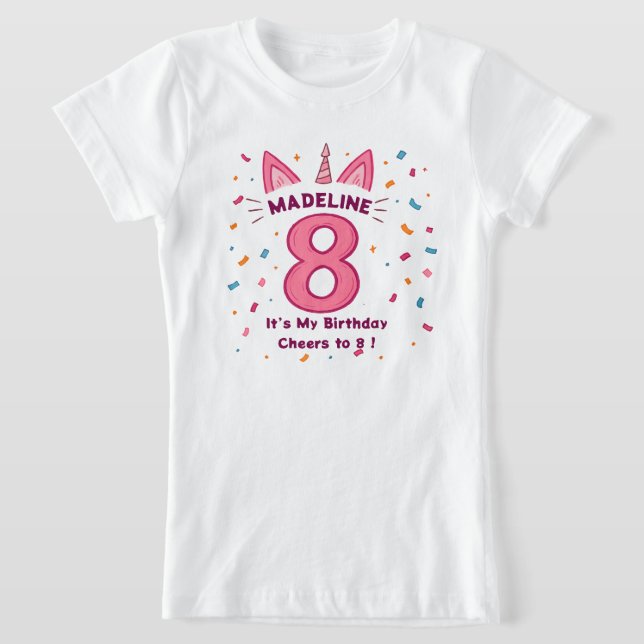 Personalisiertes Shirt zum 8. Geburtstag für Mädch (Ablage )