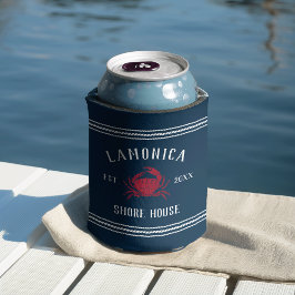 Personalisiertes Shopping House, Navy & Red Rustic Dosenkühler