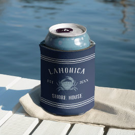 Personalisiertes Shopping House, Navy & White Rust Dosenkühler