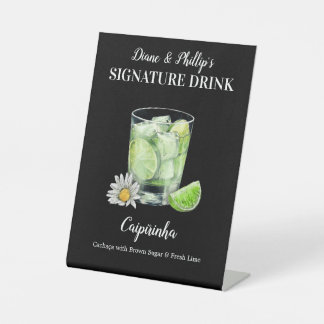 Personalisiertes Signature-Drink Caipirinha-Cockta Sockelschild