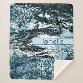 Personalisiertes Silberblaues Wasser Sherpadecke