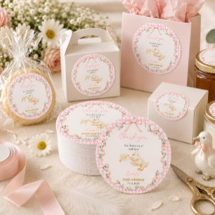 Personalisiertes Silly Goose Baby Girl Baby Shower Runder Aufkleber