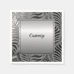 Personalisiertes Silver Leaf Motif Serviette