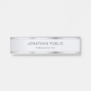 Personalisiertes Silver Look Template Moderne Eleg Türschild