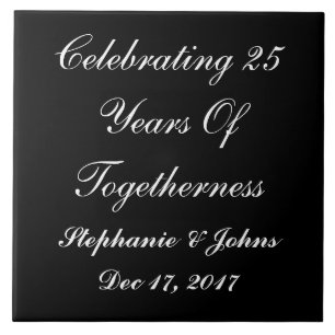Personalisiertes Silver Wedding Anniversary Displa Fliese