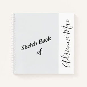 Personalisiertes Silver White Sketch Book Notizbuch