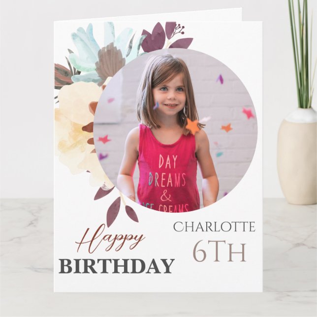 Personalisiertes Simple Birthday Stilvolles Fun Fo Karte (Vorderseite)