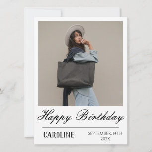 Personalisiertes Simple Birthday Stilvolles Fun Fo Karte
