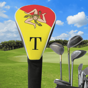 Personalisiertes Sizilien Trinacria Monogramm Golf Headcover