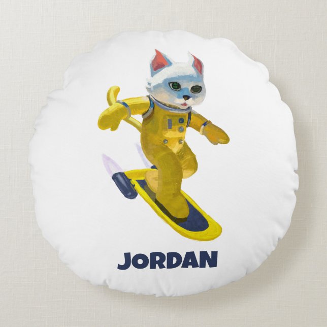 Personalisiertes Skateboard-Magnet Rundes Kissen (Vorderseite)