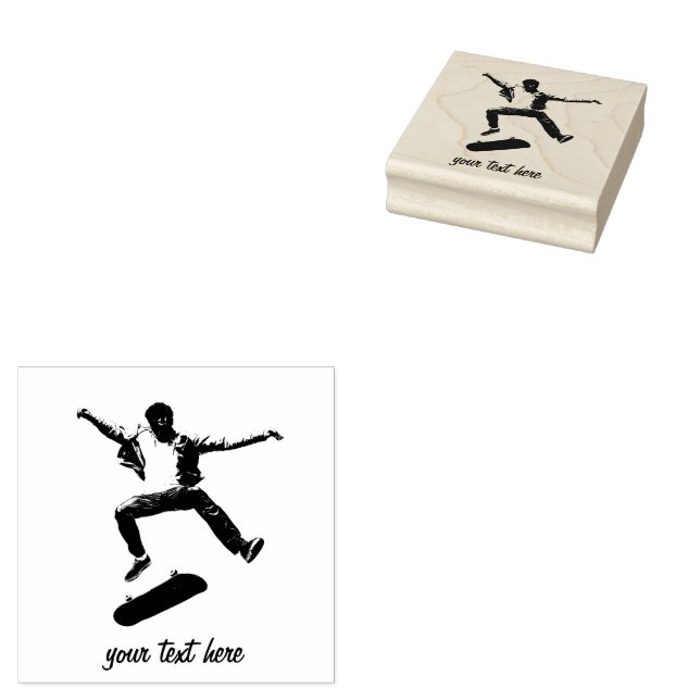 Personalisiertes Skateboard Vintag Gummistempel (Stempel)