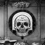 Personalisiertes Skelett Geburtstags-Halloween-Par Dartscheibe<br><div class="desc">Memento mori (1916) von Julie de Graag Skelett,  Schädel,  Halloween,  Tod,  Knochen,  schwarz,  tot,  Horror,  weiß,  lustig,  cool,  gotisch,  dunkel,  Schädel,  spooky,  Goth,  Knochen,  Vintag,  niedlich,  Grunge,  Anatomie,  Geist,  Hexe,  Punk,  Skelette,  Tarot,  Emo,  beängstigend,  schwarz und weiß,  Metall</div>