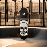 Personalisiertes Skelett Geburtstags-Halloween-Par Skateboard<br><div class="desc">Memento mori (1916) von Julie de Graag Skelett,  Schädel,  Halloween,  Tod,  Knochen,  schwarz,  tot,  Horror,  weiß,  lustig,  cool,  gotisch,  dunkel,  Schädel,  spooky,  Goth,  Knochen,  Vintag,  niedlich,  Grunge,  Anatomie,  Geist,  Hexe,  Punk,  Skelette,  Tarot,  Emo,  beängstigend,  schwarz und weiß,  Metall</div>