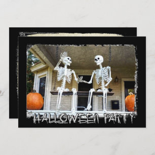 Personalisiertes Skelett-Halloween-Party Einladung