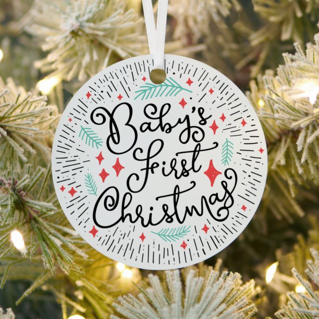 Personalisiertes Sketch Baby Ornament Aus Metall (InSitu)