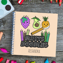 Personalisiertes Sketch Book Fruit Doodles Noteboo Notizbuch