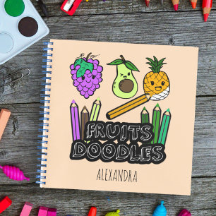 Personalisiertes Sketch Book Fruit Doodles Noteboo Notizbuch