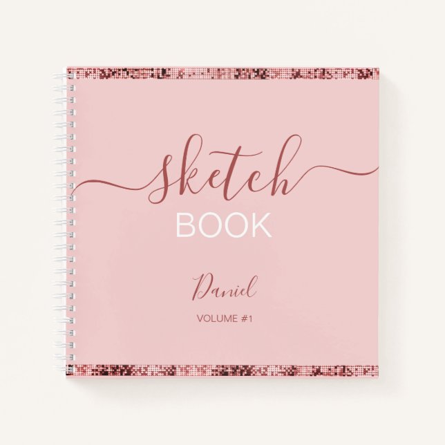 Personalisiertes Sketchbook Ihr Name Elegantes Skr Notizbuch (Vorderseite)