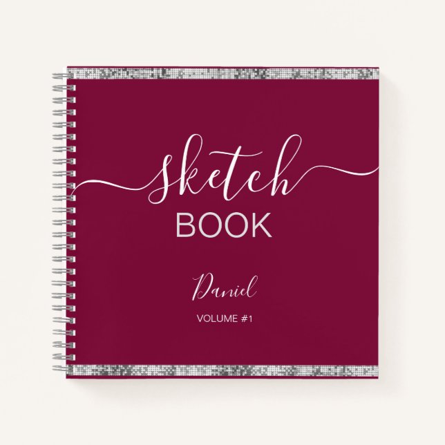 Personalisiertes Sketchbook Ihr Name Elegantes Skr Notizbuch (Vorderseite)