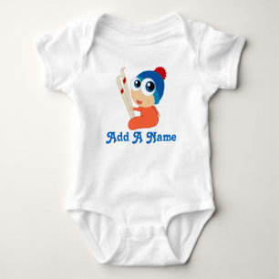 Personalisiertes Ski-Baby-Skifahren-T-Shirt Baby Strampler
