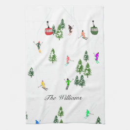 Personalisiertes Skifahren | Skifahrer Geschirrtuch