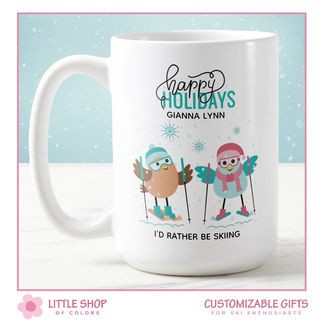 Personalisiertes Skifahren Weihnachten Kaffeetasse (Von Creator hochgeladen)