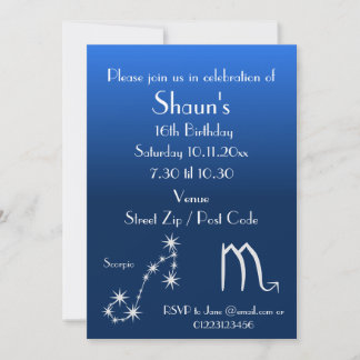 Personalisiertes Skorpio Zodiac Party Einladung
