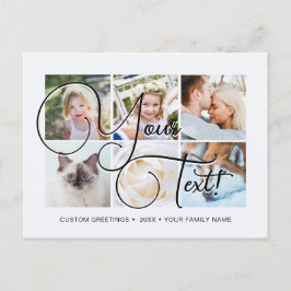 Personalisiertes Skript 6 Foto Universell Postkarte