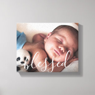 Personalisiertes Skript-Babysfoto Leinwanddruck