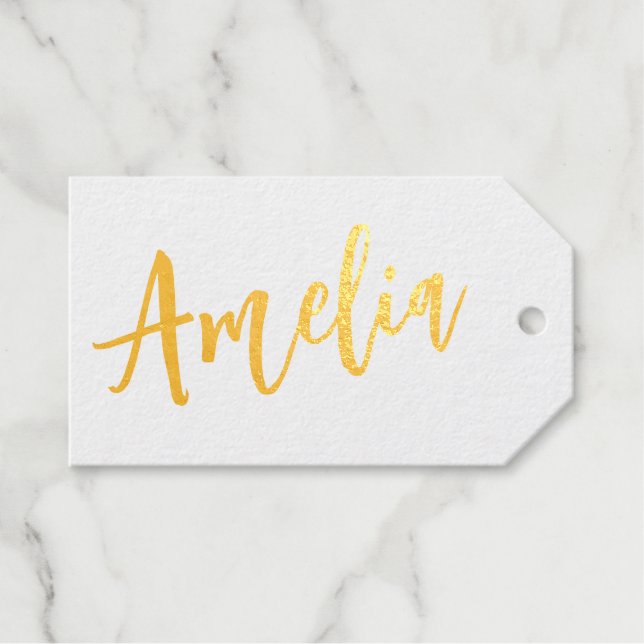 Personalisiertes Skript Hochzeitsnamenskarte Bride Geschenkanhänger (Vorderseite (Horizontal))