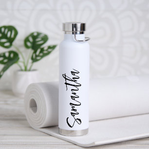 Personalisiertes Skript Ihr Name Party Black Water Trinkflasche