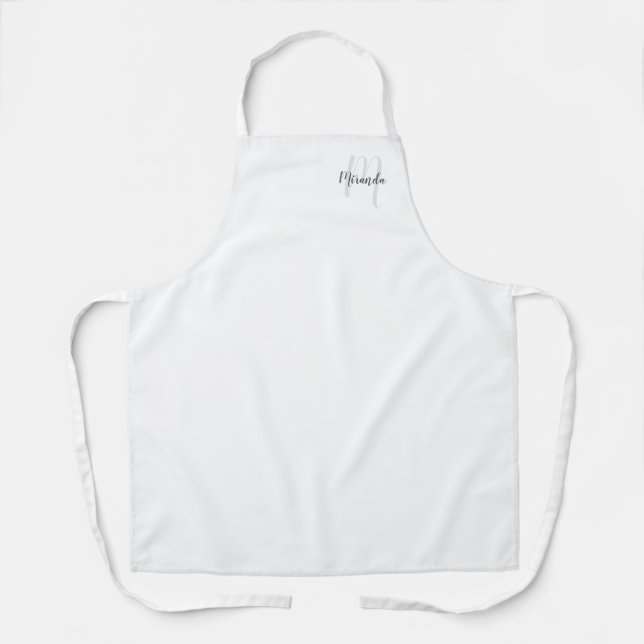 Personalisiertes Skript Monogramm und Name Schürze (Vorderseite)