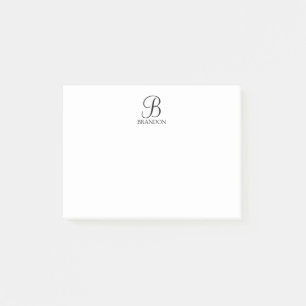 Personalisiertes Skript-Monogramm und Namens-Notiz Post-it Klebezettel
